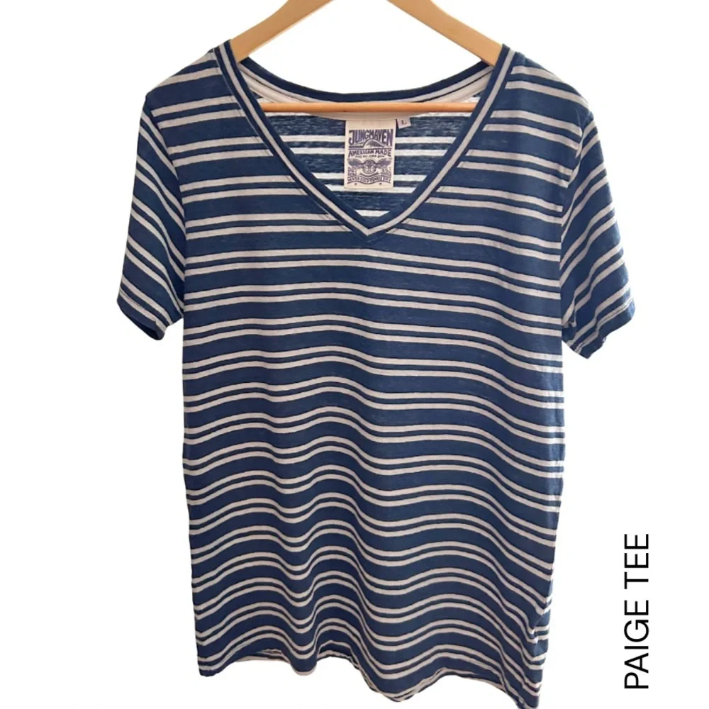 Jungmaven Paige V-Neck Tee Size L - Picture 2 of 5